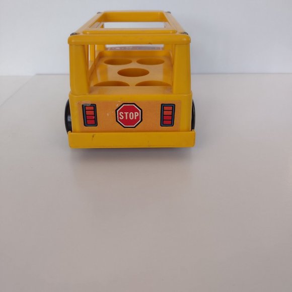 Vintage Little People Nursery School Yellow Bus 1980s Seats 5 People, 3.5" x 7" - Picture 6 of 10